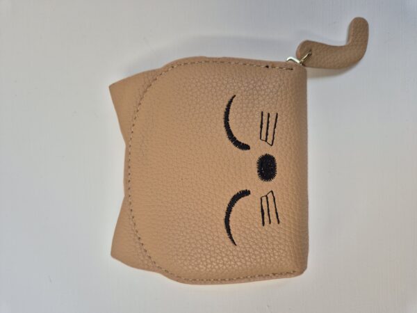 Beige kattenportemonnee – 'Snoetje' | Shop kattenliefde bij vzw Chamour