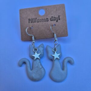 Handgemaakte oorbellen - grijs (incl. verzendkosten)