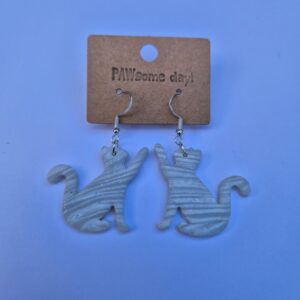 Handgemaakte oorbellen - wit / grijs (incl. verzendkosten)