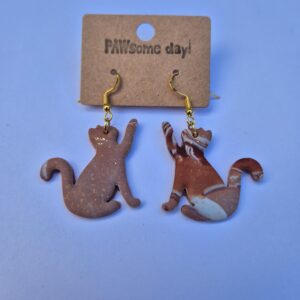 Handgemaakte oorbellen - bordeaux / wit (incl. verzendkosten)